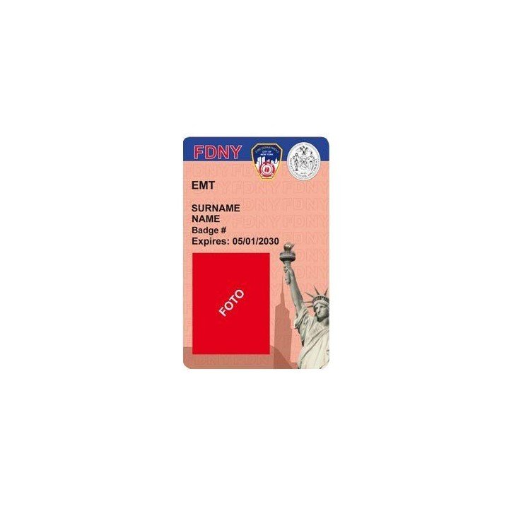 CREDENCIAL PARAMÉDICO BOMBEROS NUEVA YORK