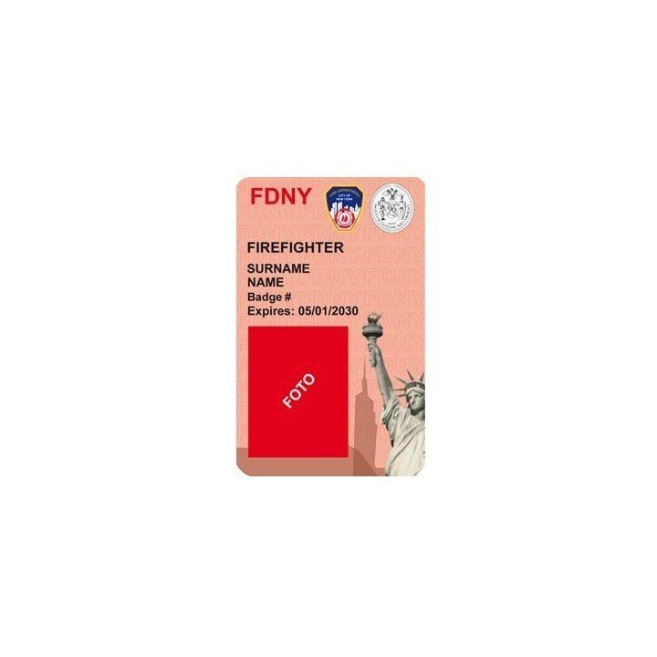 CREDENCIAL BOMBERO NUEVA YORK