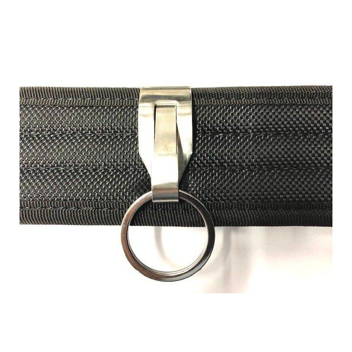 Security  On Heavy Duty Belt Stainless Steel Keyring