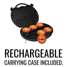 SIGNALING BEACON 6 PCS  /  ORANGE PACK + 12 V  CHARGER BRIEFCASE