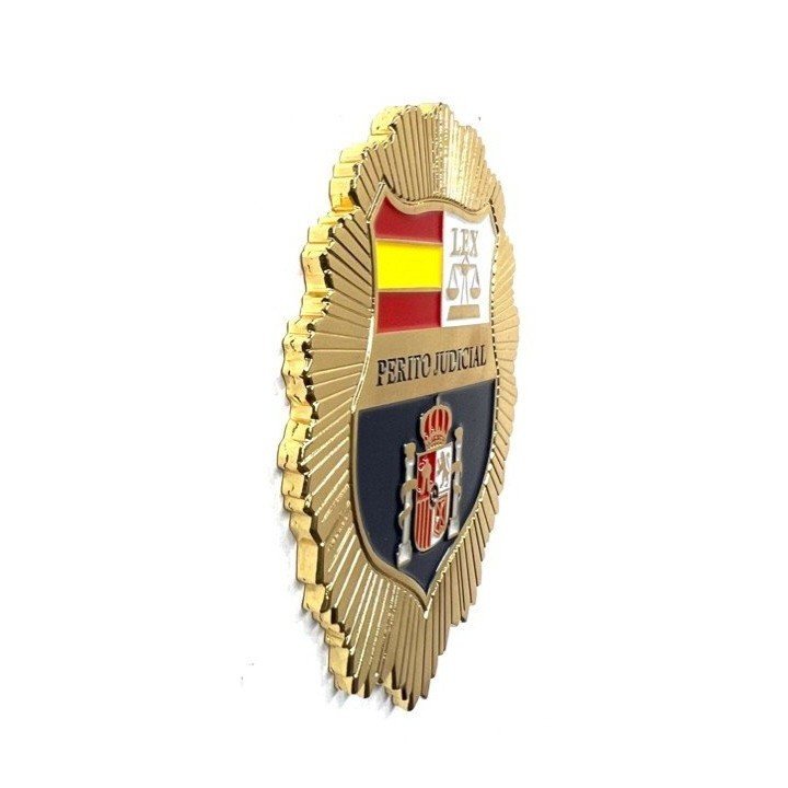 PLACA INSIGNIA PERITO JUDICIAL ESPAÑA GOLD