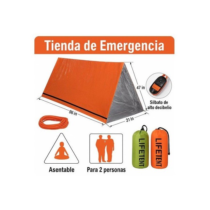 Tienda de Emergencia Impermeable para 2 Personas – Refugio Portátil de Supervivencia