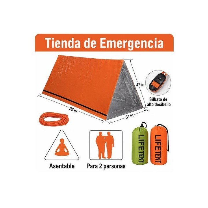 Tienda de Emergencia Impermeable para 2 Personas – Refugio Portátil de Supervivencia