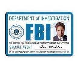 CREDENCIAL  FBI  EXPEDIENTE-X  AGENTE MULDER
