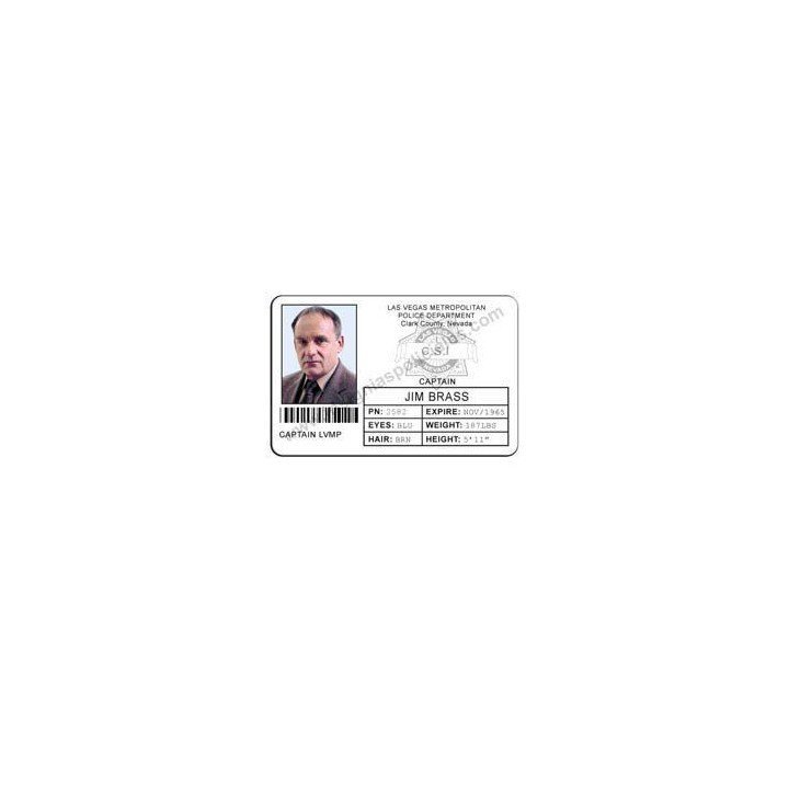 CREDENCIAL CSI LAS VEGAS AGENTE JIM BRASS