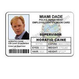 CSI MIAMI HORATIO CAINE COLLECTIBLE ID CARD