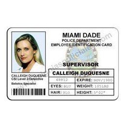 'CSI MIAMI' CALLEIGH DUQUESNE COLLECTIBLE ID CARD