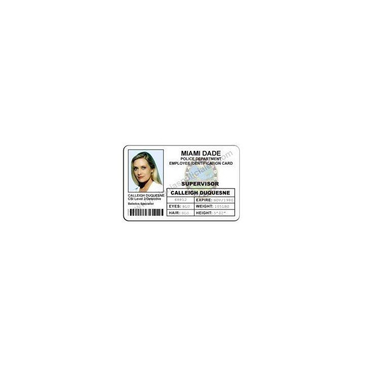 'CSI MIAMI' CALLEIGH DUQUESNE COLLECTIBLE ID CARD