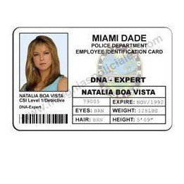 CREDENCIAL CSI MIAMI AGENTE NATALIA BOA VISTA