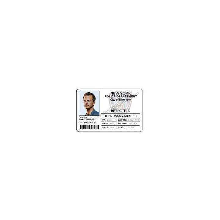 CSI NEW YORK' DANNY MESSER COLLECTIBLE ID CARD
