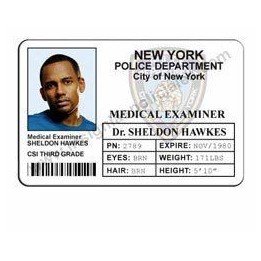 CREDENCIAL CSI NUEVA YORK AGENTE SHELDON HAWKES