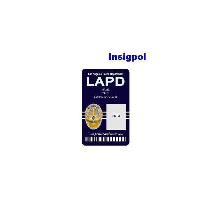 CREDENCIAL LAPD POLICÍA DE LOS ÁNGELES