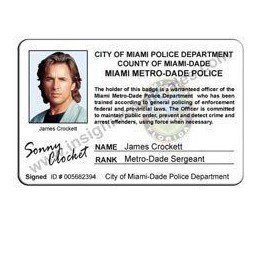 SONNY CROCKET MIAMI VICE ID CARD