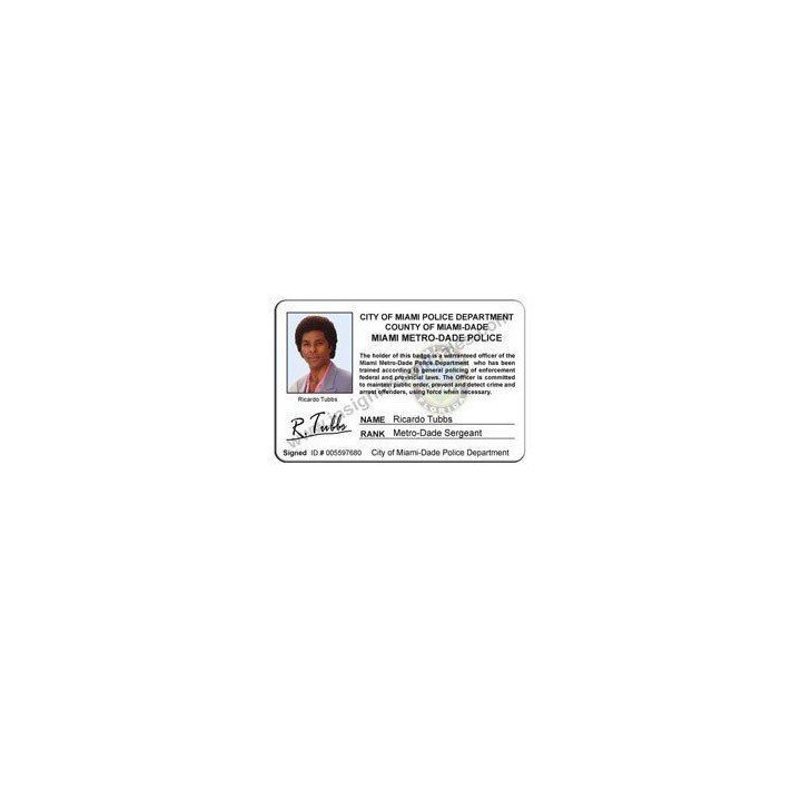 RICARDO TUBBS MIAMI VICE ID CARD