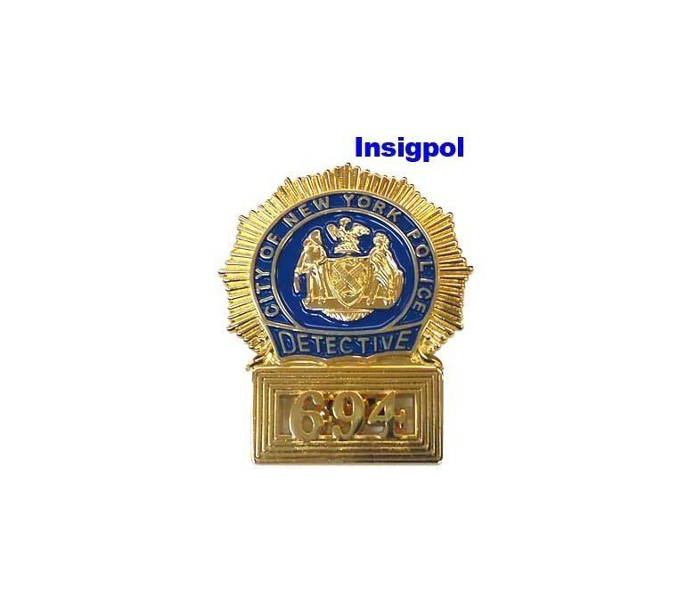 Acabado Cromado Pin de Metal esmaltado Insignia US Departamento de policía de Nueva York NYPD Shield 