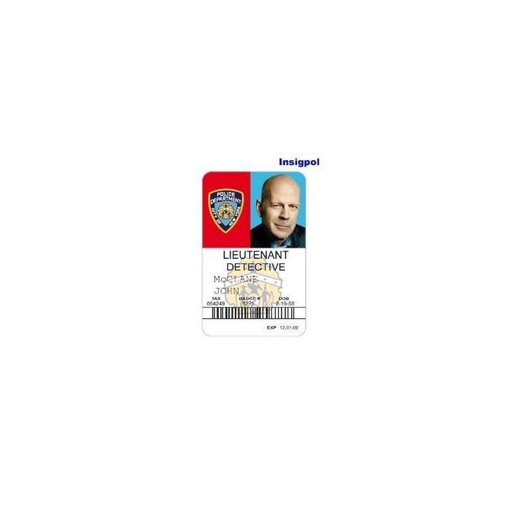 JOHN McCLANE DETECTIVE ID CARD