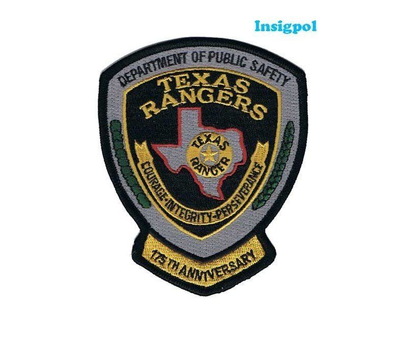 TEXAS RANGER embroidery Patches 4x10 and 2x5 hook ON BACK black green 