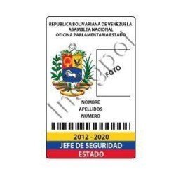 CREDENCIAL JEFE SEGURIDAD REPUBLICA BOLIVARIANA DE VENEZUELA