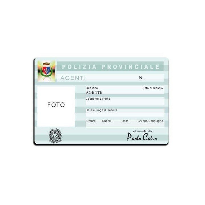 ITALIAN POLIZIA PROVINCIA ROMA CUSTOM  ID CARD