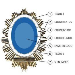 CUSTOM TOP DISK SPANISH POLICE BADGE