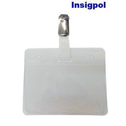 HORIZONTAL TRANSPARENT PLASTIC CREDENTIAL HOLDER