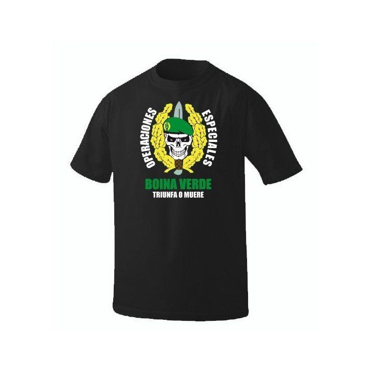 CAMISETA OPERACIONES ESPECIALES BOINA VERDE TRIUNFA O MUERE