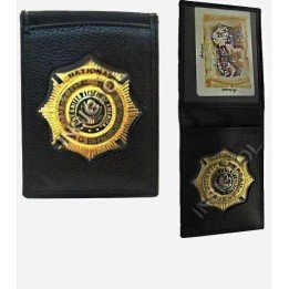 US NATIONAL JUSTICE BUREAU BADGE   WALLET CASE